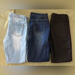 SHEIN - Jeans - Set of 3 - Black - Light Blue - Dark Wash - size 10